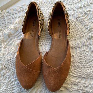 TOMS Julie D’Orsay Leopard Print Flats, Women’s 6.5
